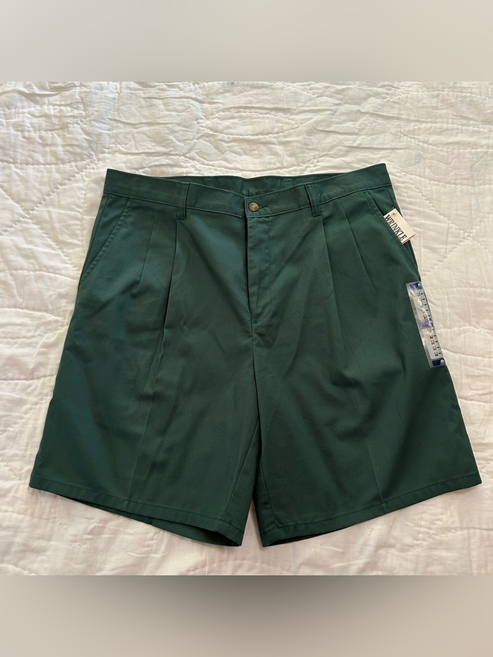 VTG 90s Bill Blass Pleated Shorts Chino Mens 36 Green 100% Cotton Old Money